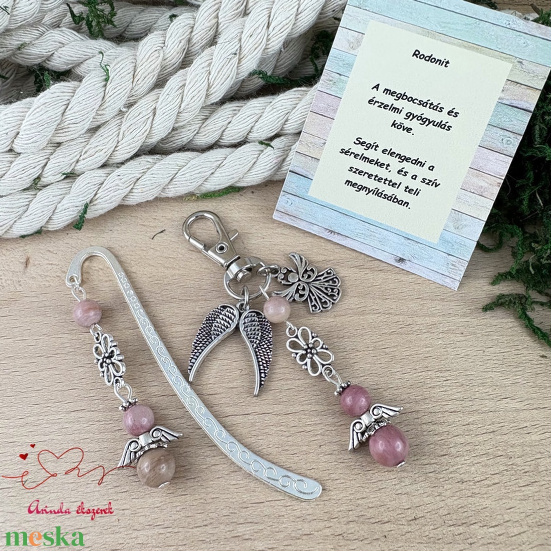 Pink rodonit ásvány angyal könyvjelző kulcstartó táskadísz szett - könyv & zene - könyvjelző - Meska.hu Pink rodonit ásvány angyal könyvjelző kulcstartó táskadísz szett - könyv & zene - könyvjelző - Meska.hu