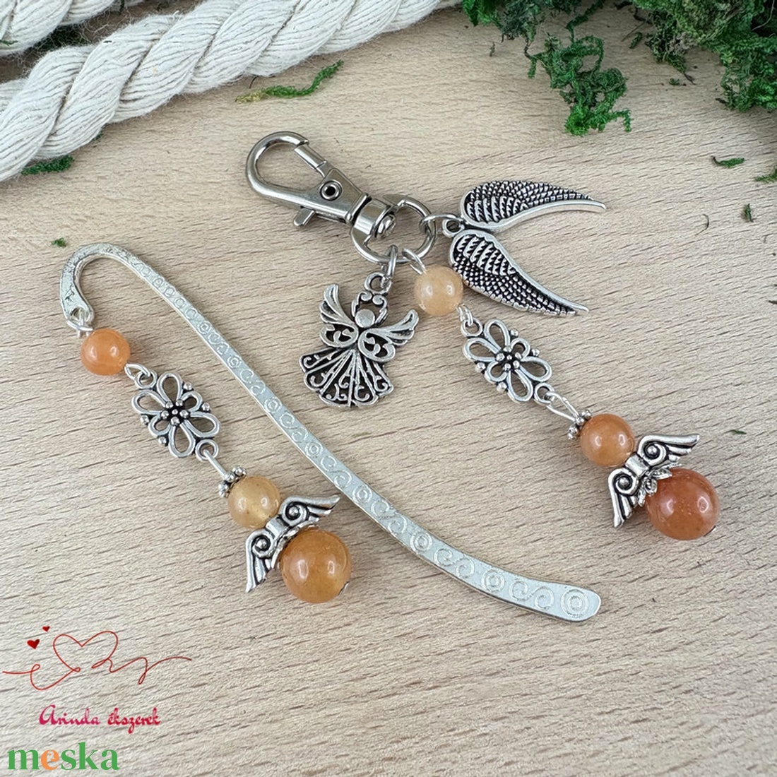 Narancs aventurin ásvány angyal könyvjelző kulcstartó táskadísz szett - könyv & zene - könyvjelző - Meska.hu Narancs aventurin ásvány angyal könyvjelző kulcstartó táskadísz szett - könyv & zene - könyvjelző - Meska.hu
