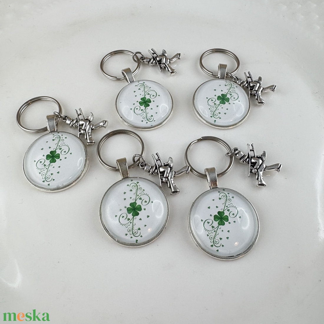 5 db üveglencsés kulcstartó táskadísz  - táska & tok - kulcstartó & táskadísz - kulcstartó - Meska.hu