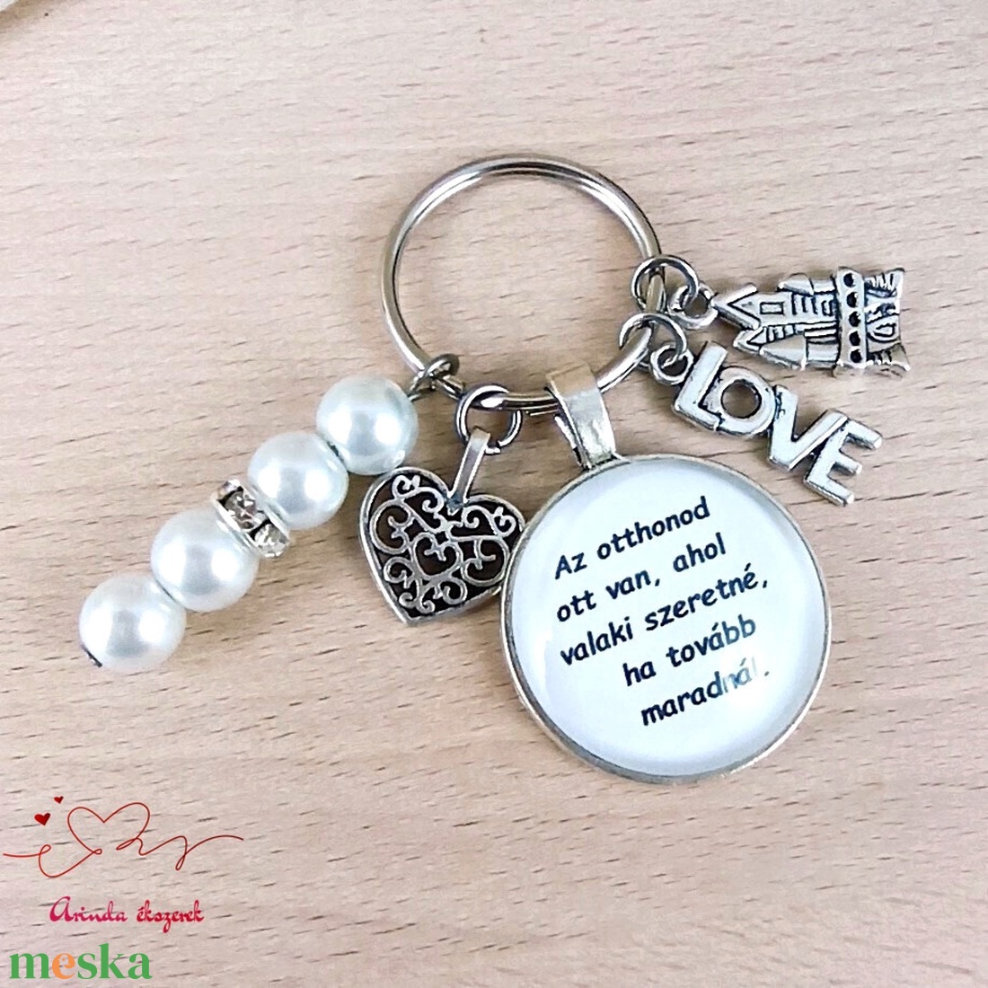 Az otthonod ott van ahol valaki szeretné ha maradnak feliratos üveglencsés kulcstartó táskadísz - táska & tok - kulcstartó & táskadísz - kulcstartó - Meska.hu