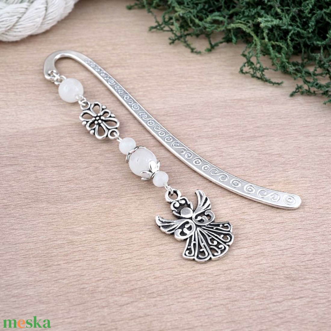 Fehér angyal könyvjelző  - könyv & zene - könyvjelző - Meska.hu