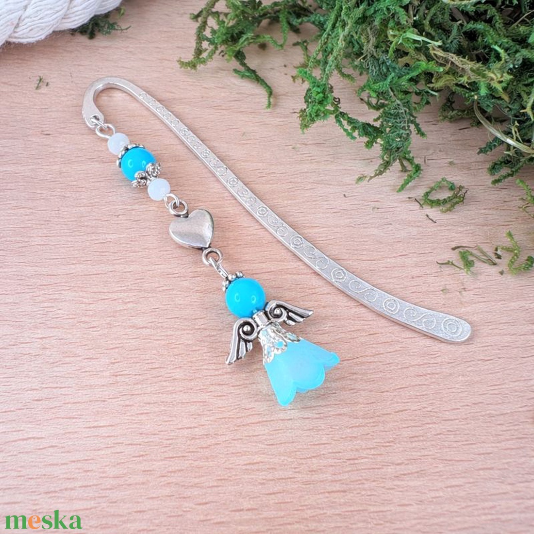 Kék angyal könyvjelző  - könyv & zene - könyvjelző - Meska.hu