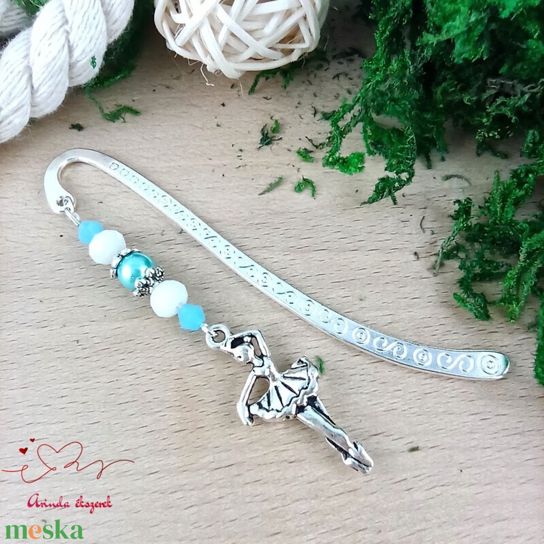 Kék balerina könyvjelző  - könyv & zene - könyvjelző - Meska.hu