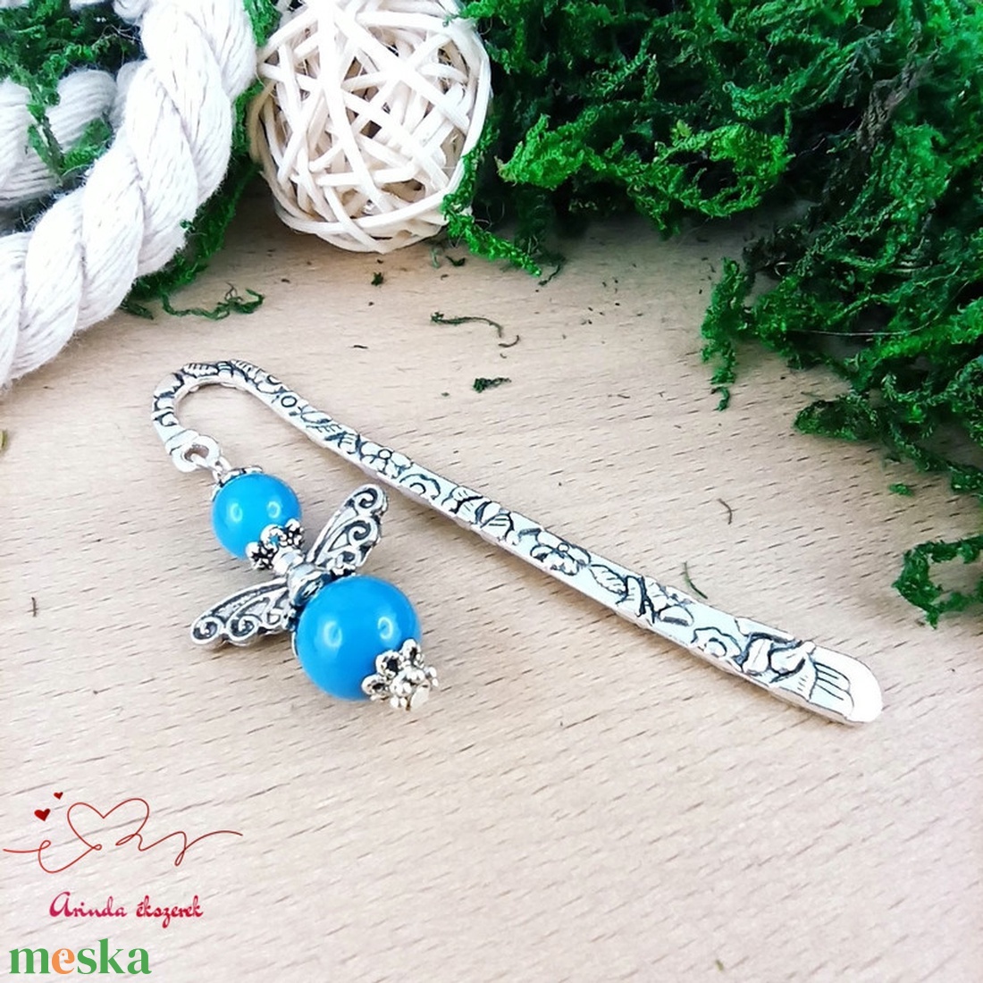 Achát angyal könyvjelző  - könyv & zene - könyvjelző - Meska.hu