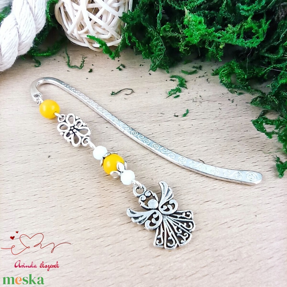 Sárga angyal könyvjelző - könyv & zene - könyvjelző - Meska.hu