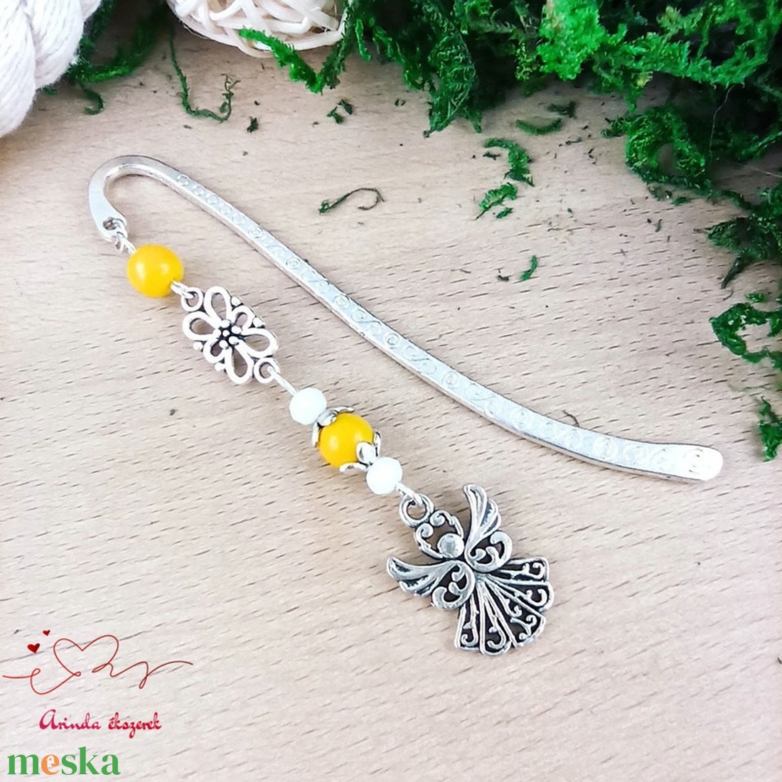 Sárga angyal könyvjelző - könyv & zene - könyvjelző - Meska.hu