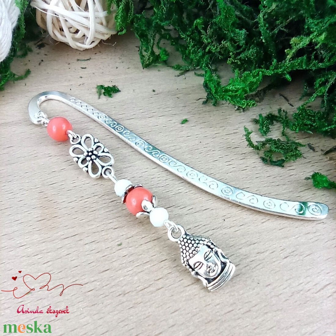 Buddha narancssárga könyvjelző  - könyv & zene - könyvjelző - Meska.hu