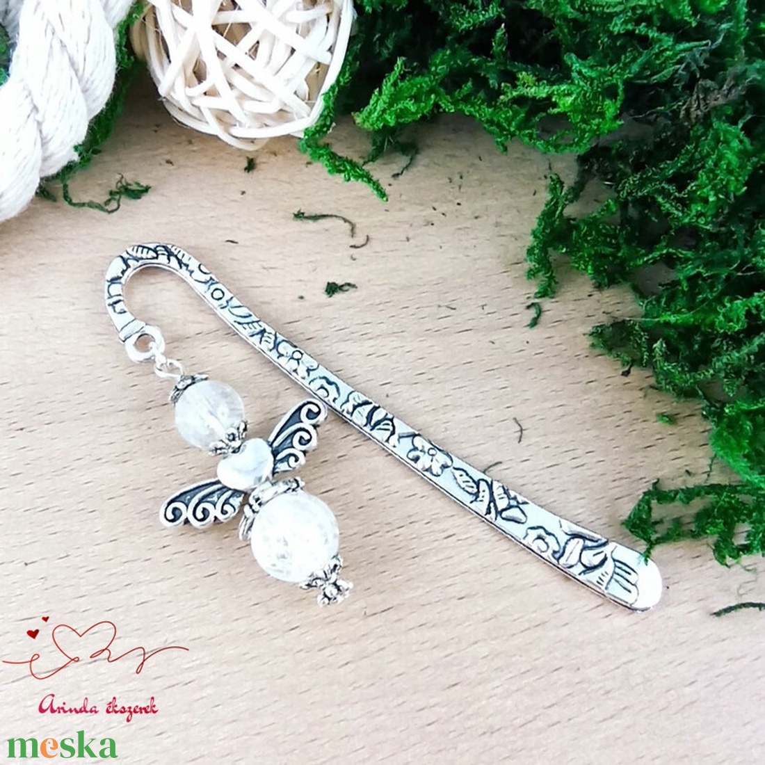 Roppantott hegyikristály ásvány angyal könyvjelző  - könyv & zene - könyvjelző - Meska.hu