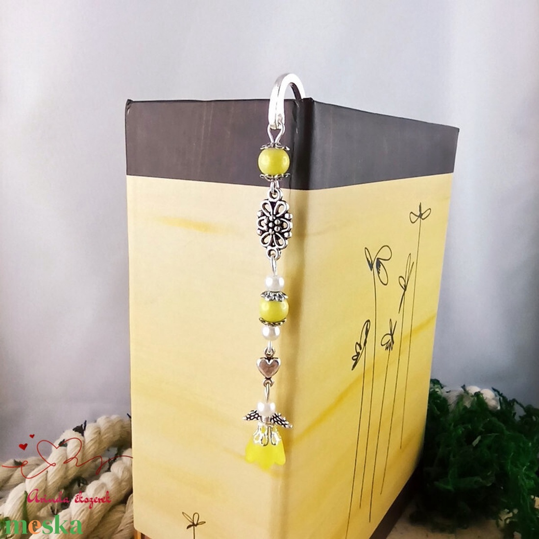 Sárga frosted angyalka könyvjelző  - könyv & zene - könyvjelző - Meska.hu