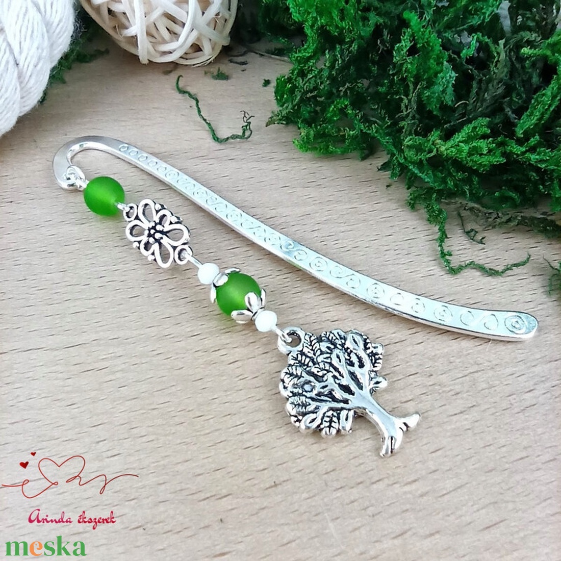 Zöld életfa könyvjelző  - könyv & zene - könyvjelző - Meska.hu