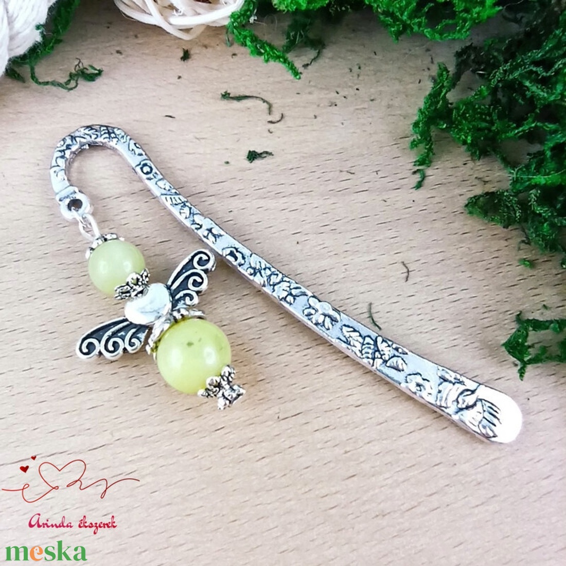 Citromjade ásvány angyal könyvjelző  - könyv & zene - könyvjelző - Meska.hu