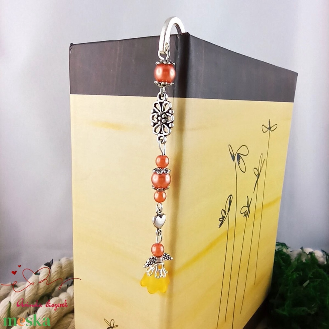 Narancssárga angyal könyvjelző - könyv & zene - könyvjelző - Meska.hu