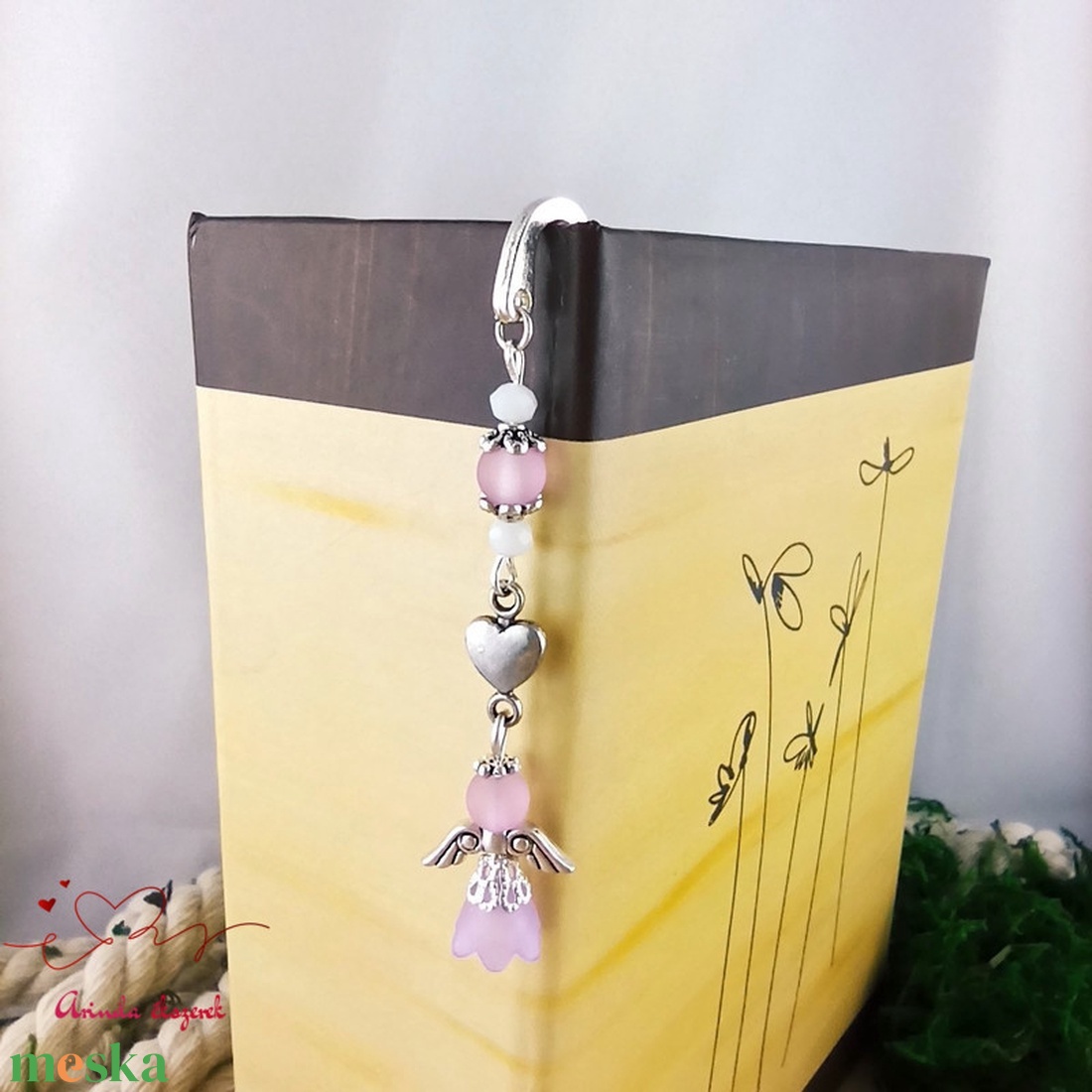 Lila angyal könyvjelző  - könyv & zene - könyvjelző - Meska.hu