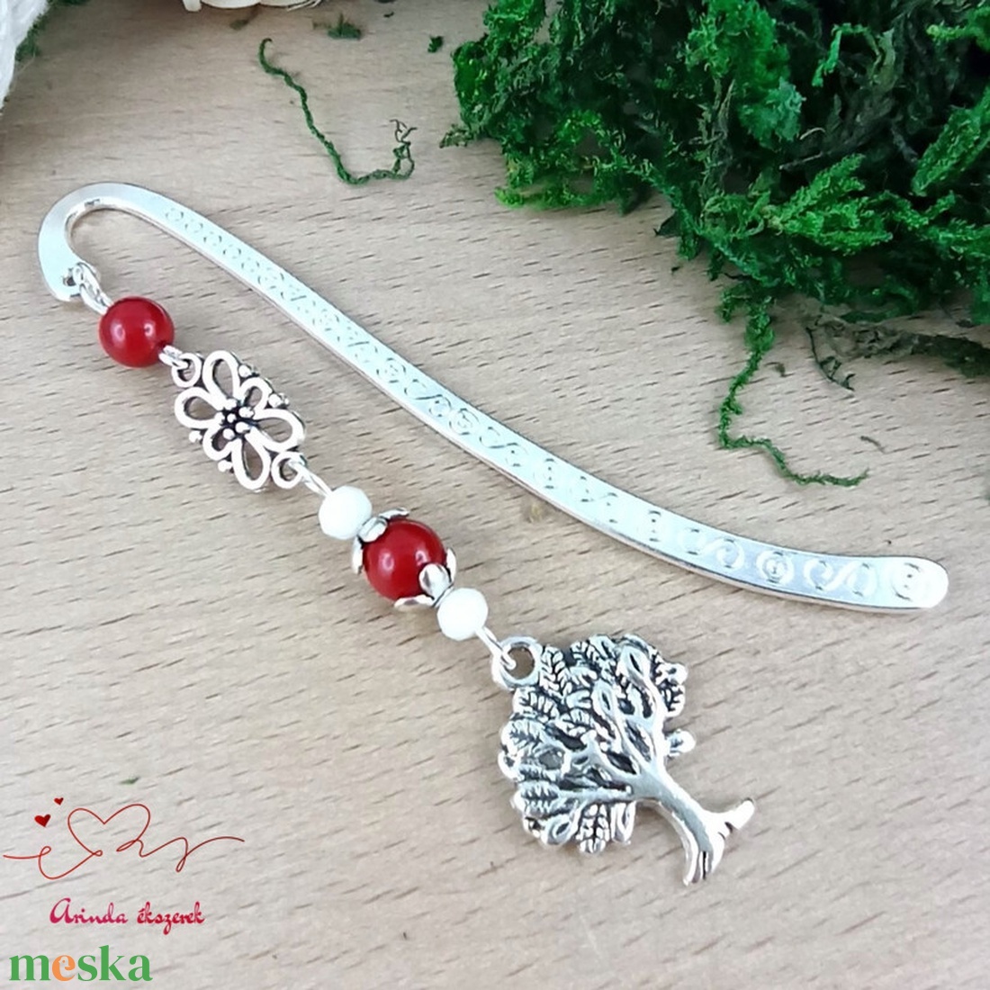 Piros életfa könyvjelző  - könyv & zene - könyvjelző - Meska.hu