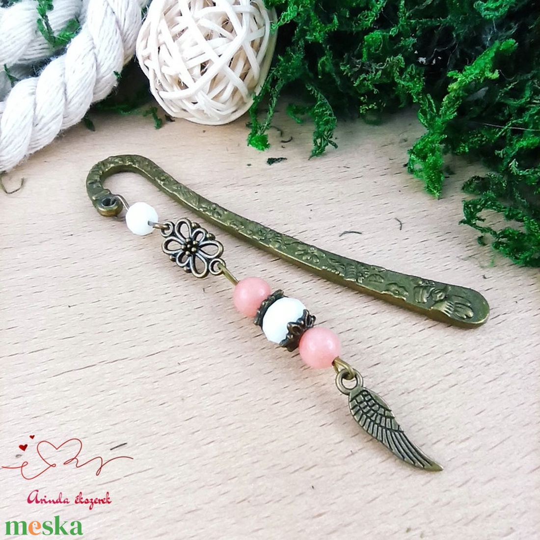 Púder bronz angyalszárny könyvjelző  - könyv & zene - könyvjelző - Meska.hu