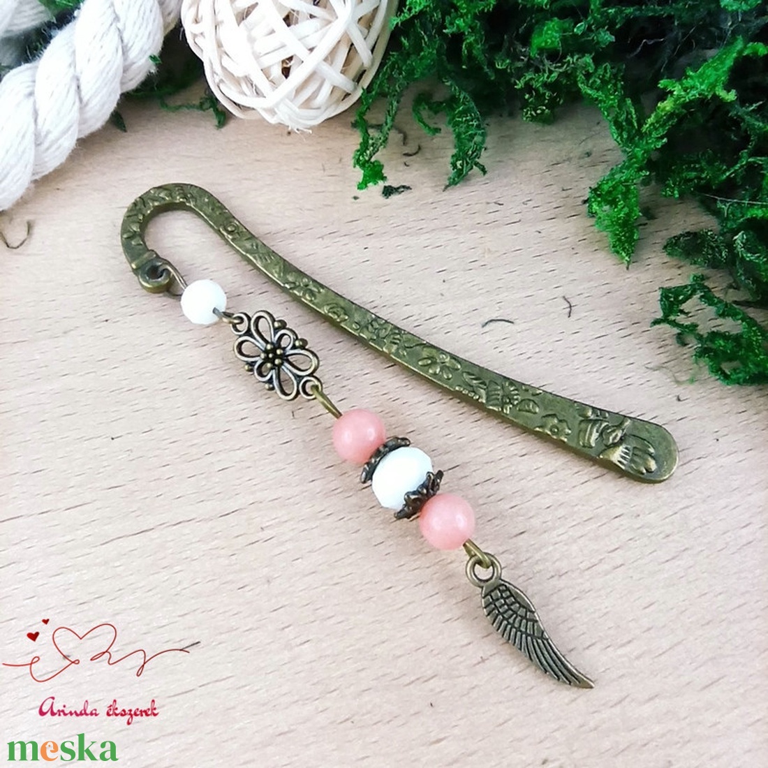 Púder bronz angyalszárny könyvjelző  - könyv & zene - könyvjelző - Meska.hu