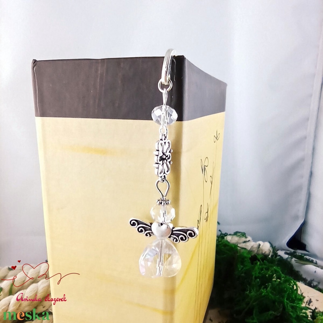 Kristály angyal szív könyvjelző könyvékszer - könyv & zene - könyvjelző - Meska.hu