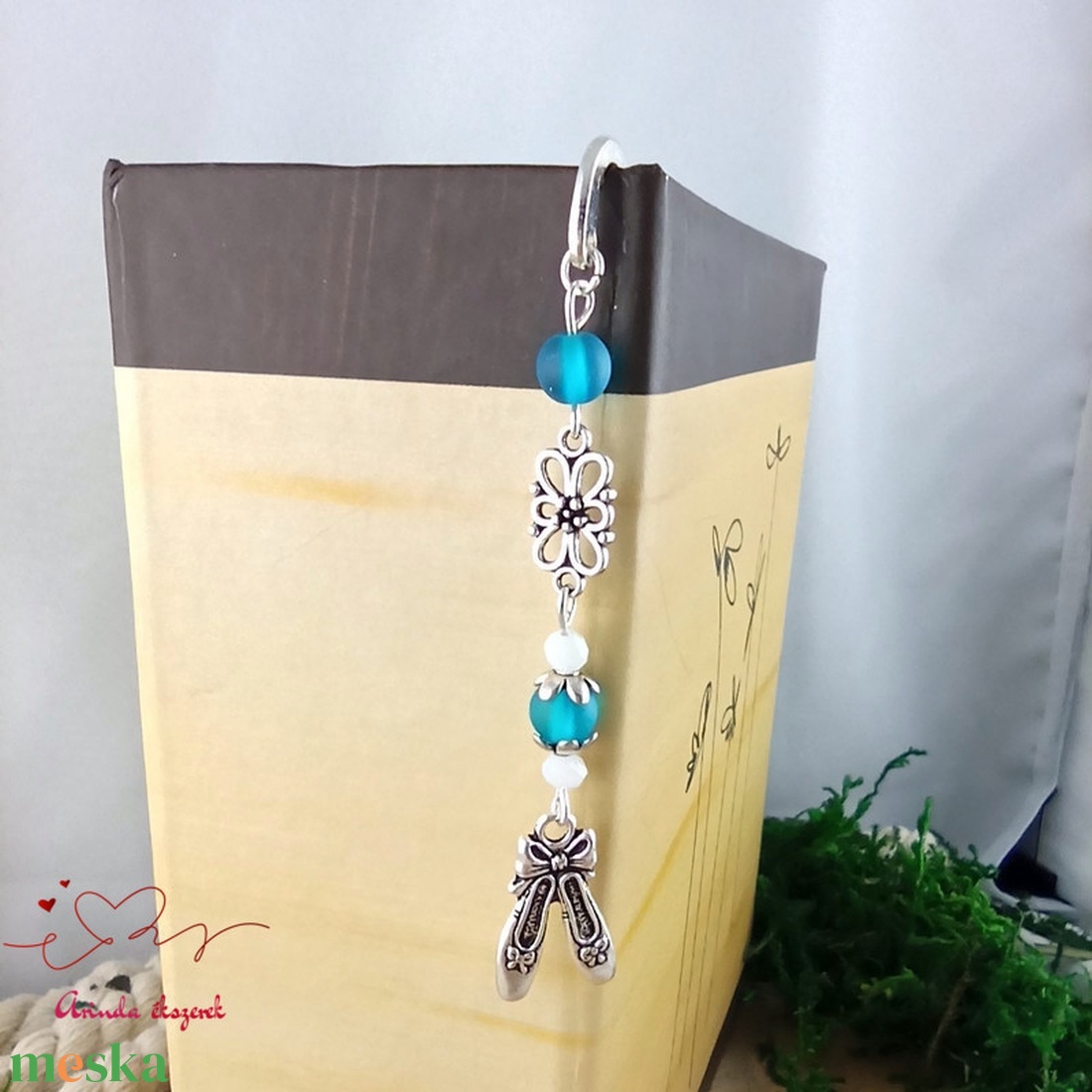 Világoskék balettcipő könyvjelző  - könyv & zene - könyvjelző - Meska.hu