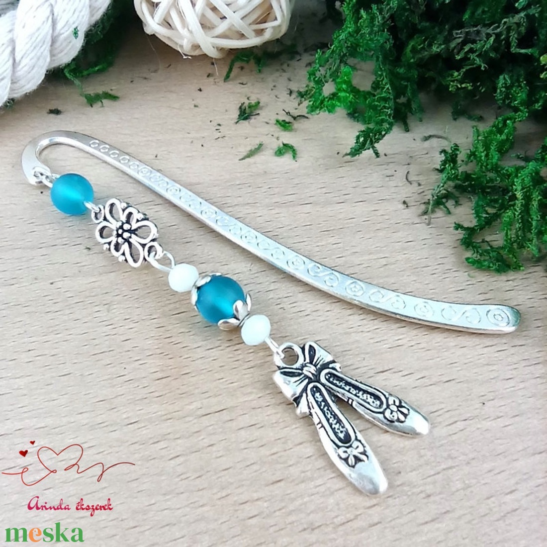 Világoskék balettcipő könyvjelző  - könyv & zene - könyvjelző - Meska.hu