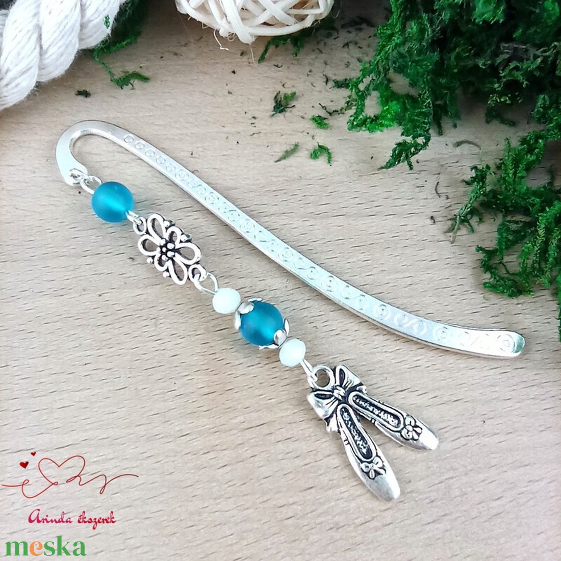 Világoskék balettcipő könyvjelző  - könyv & zene - könyvjelző - Meska.hu