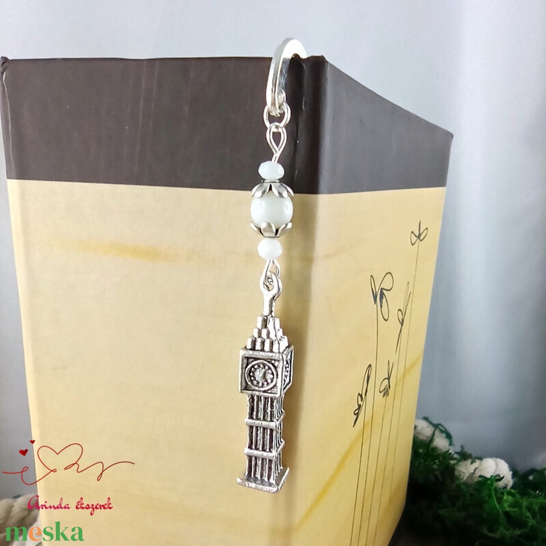 Fehér Big Ben könyvjelző angoltanárnak nyelvtanárnak - könyv & zene - könyvjelző - Meska.hu
