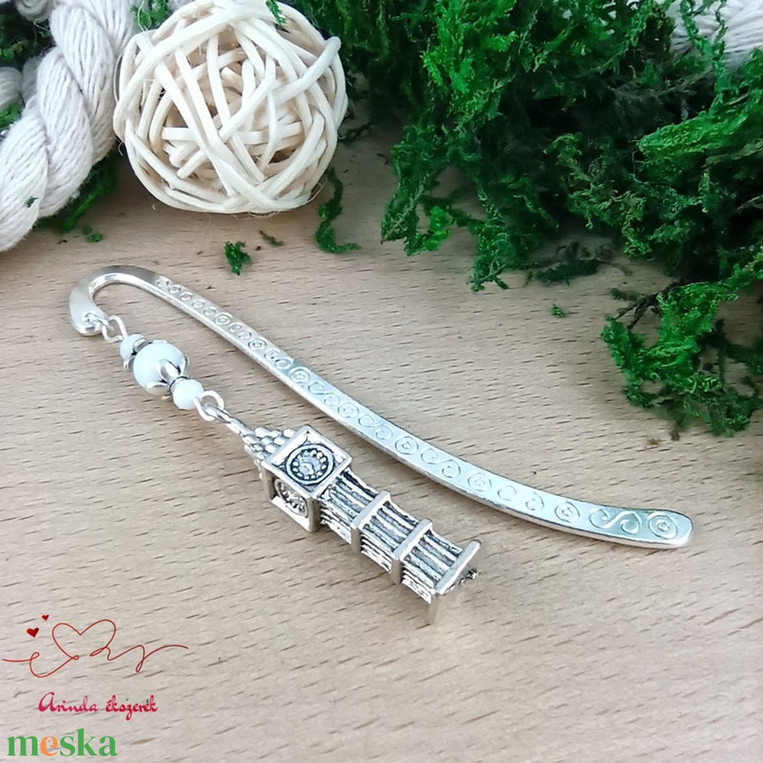 Fehér Big Ben könyvjelző angoltanárnak nyelvtanárnak - könyv & zene - könyvjelző - Meska.hu