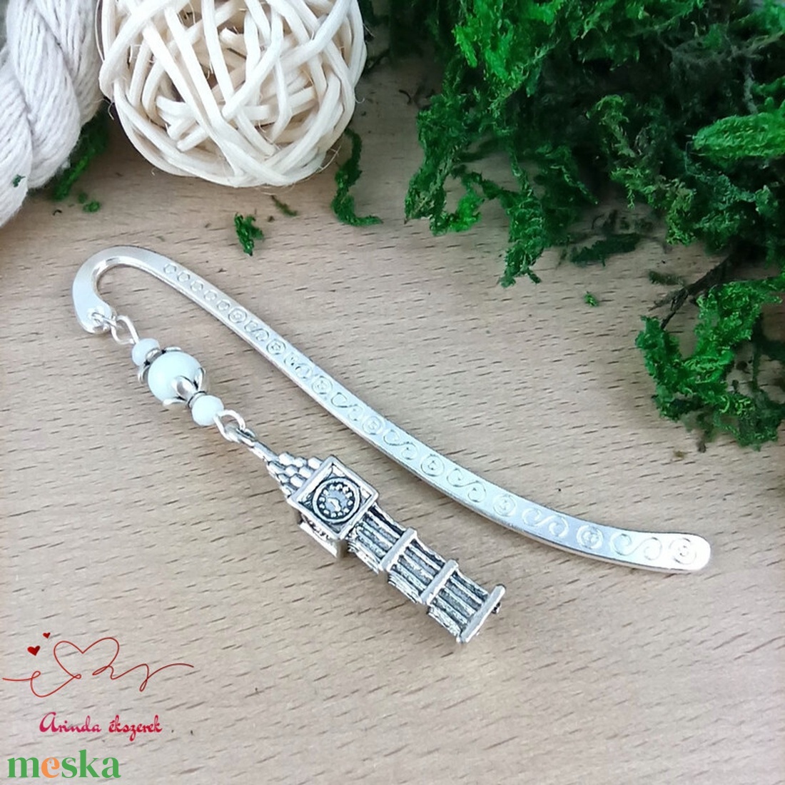 Fehér Big Ben könyvjelző angoltanárnak nyelvtanárnak - könyv & zene - könyvjelző - Meska.hu