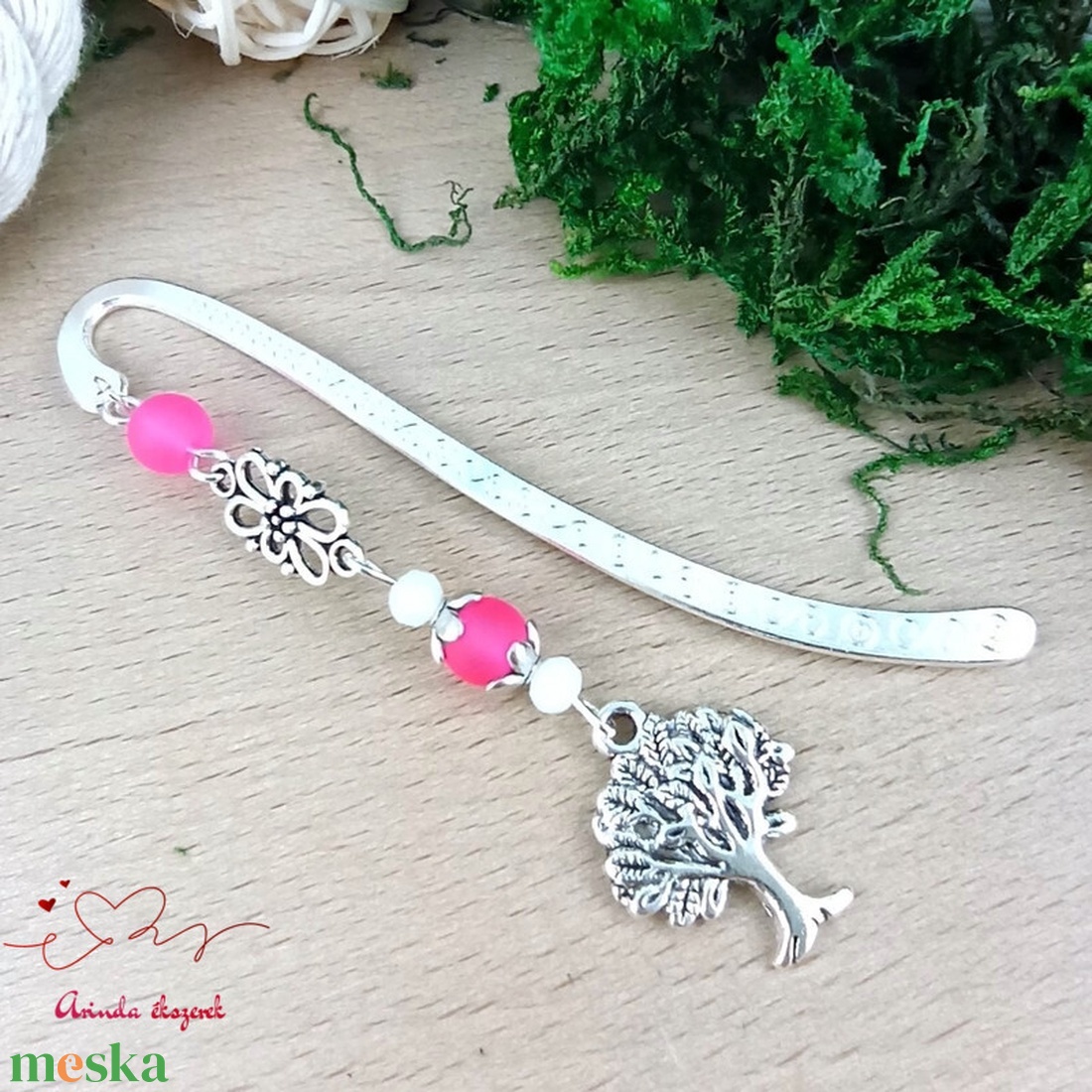 Pink életfa könyvjelző  - könyv & zene - könyvjelző - Meska.hu