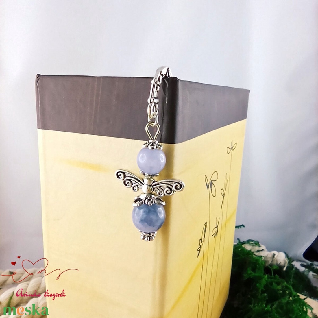 Akvamarin ásvány angyal könyvjelző  - könyv & zene - könyvjelző - Meska.hu