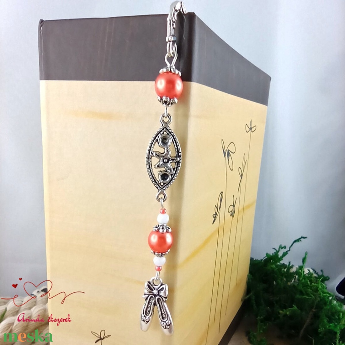 Narancs balettcipő könyvjelző  - könyv & zene - könyvjelző - Meska.hu