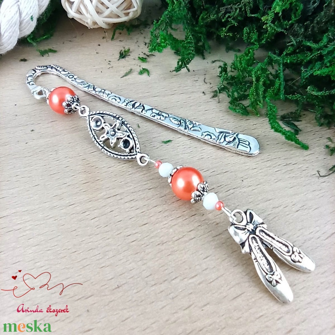 Narancs balettcipő könyvjelző  - könyv & zene - könyvjelző - Meska.hu