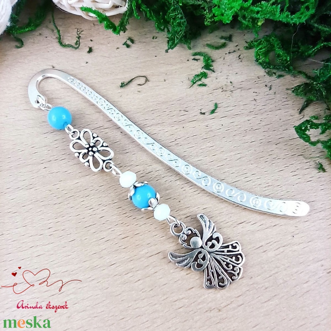 Világoskék angyal könyvjelző  - könyv & zene - könyvjelző - Meska.hu