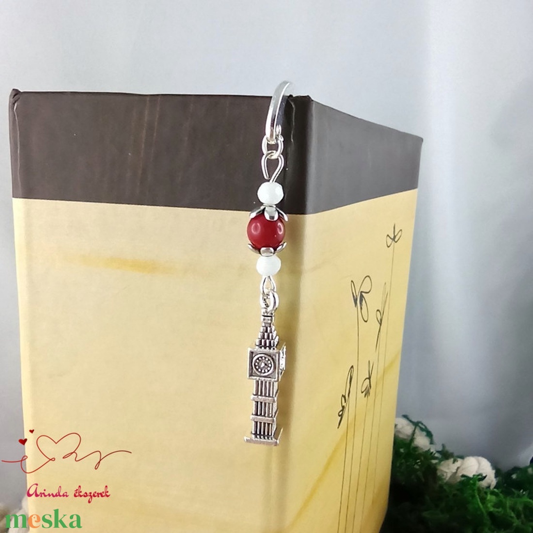 Piros Big Ben könyvjelző  - könyv & zene - könyvjelző - Meska.hu