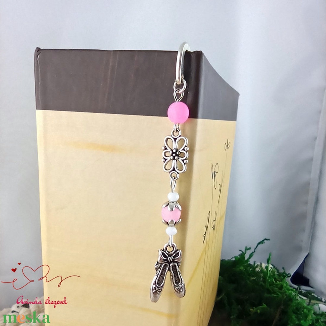 Rózsaszín balettcipő könyvjelző - könyv & zene - könyvjelző - Meska.hu