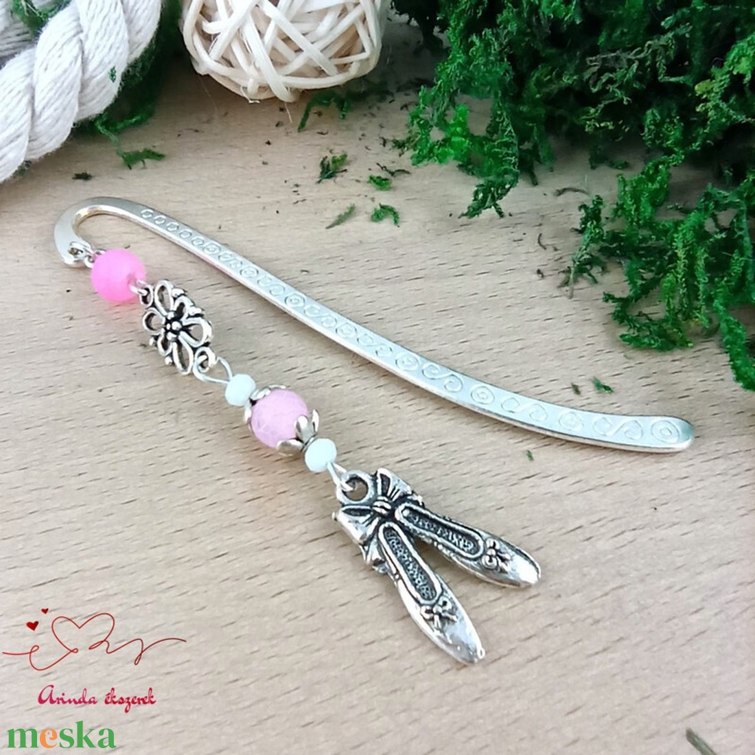 Rózsaszín balettcipő könyvjelző - könyv & zene - könyvjelző - Meska.hu