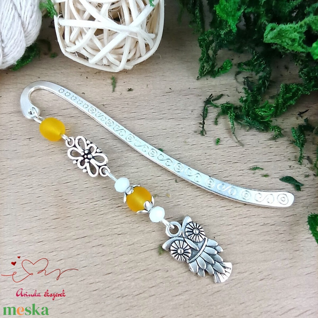 Sárga bagoly könyvjelző  - könyv & zene - könyvjelző - Meska.hu