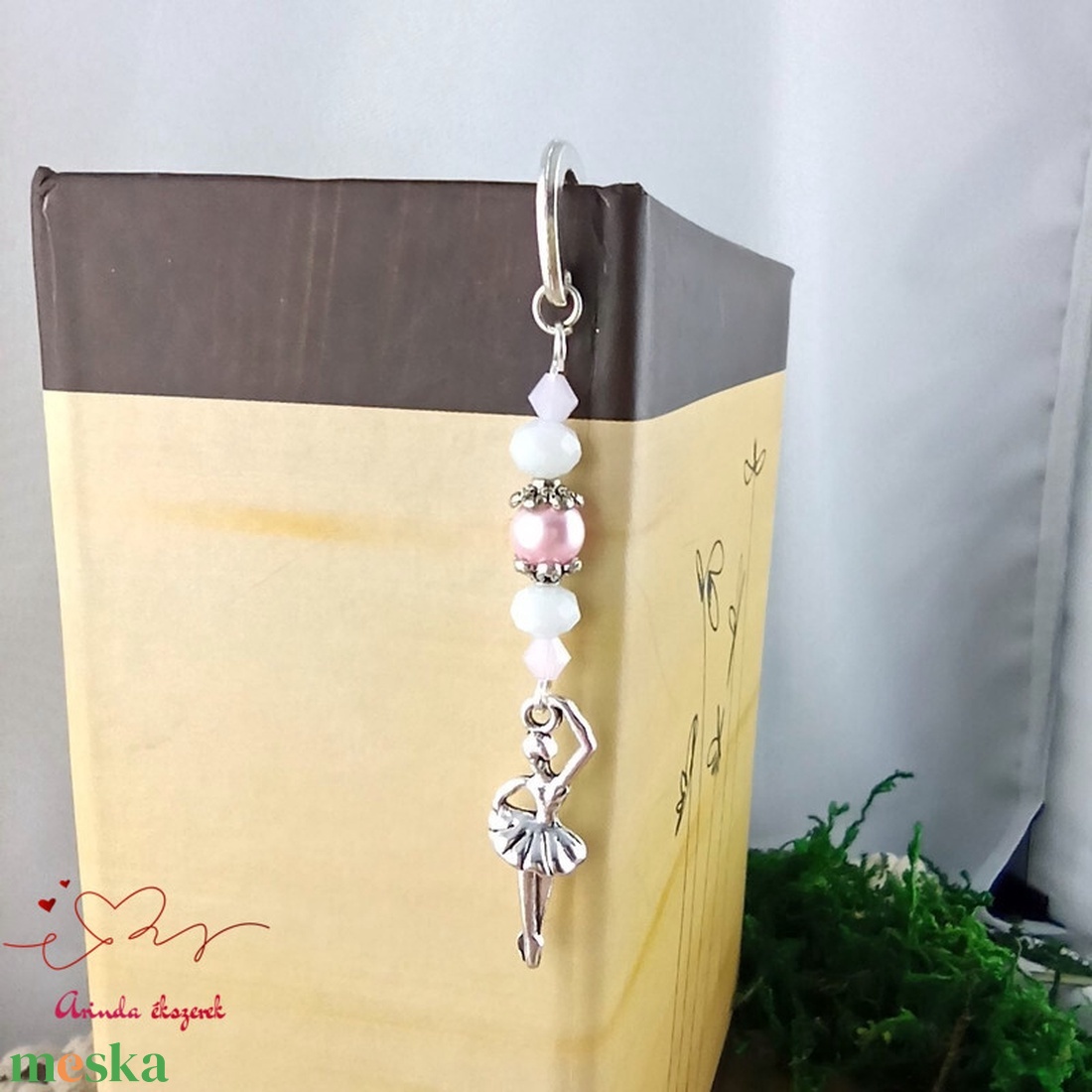 Rózsaszín balerina könyvjelző  - könyv & zene - könyvjelző - Meska.hu