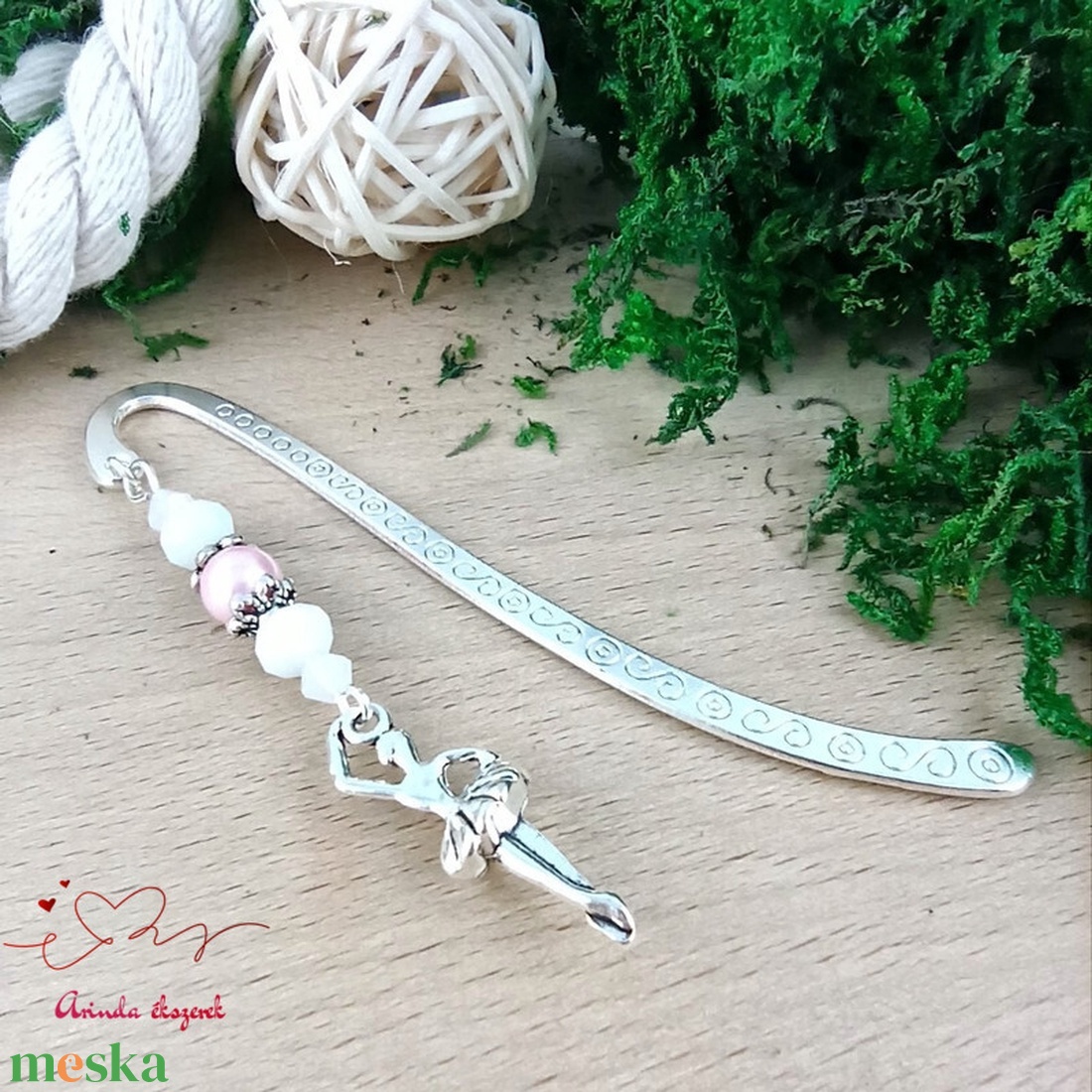 Rózsaszín balerina könyvjelző  - könyv & zene - könyvjelző - Meska.hu