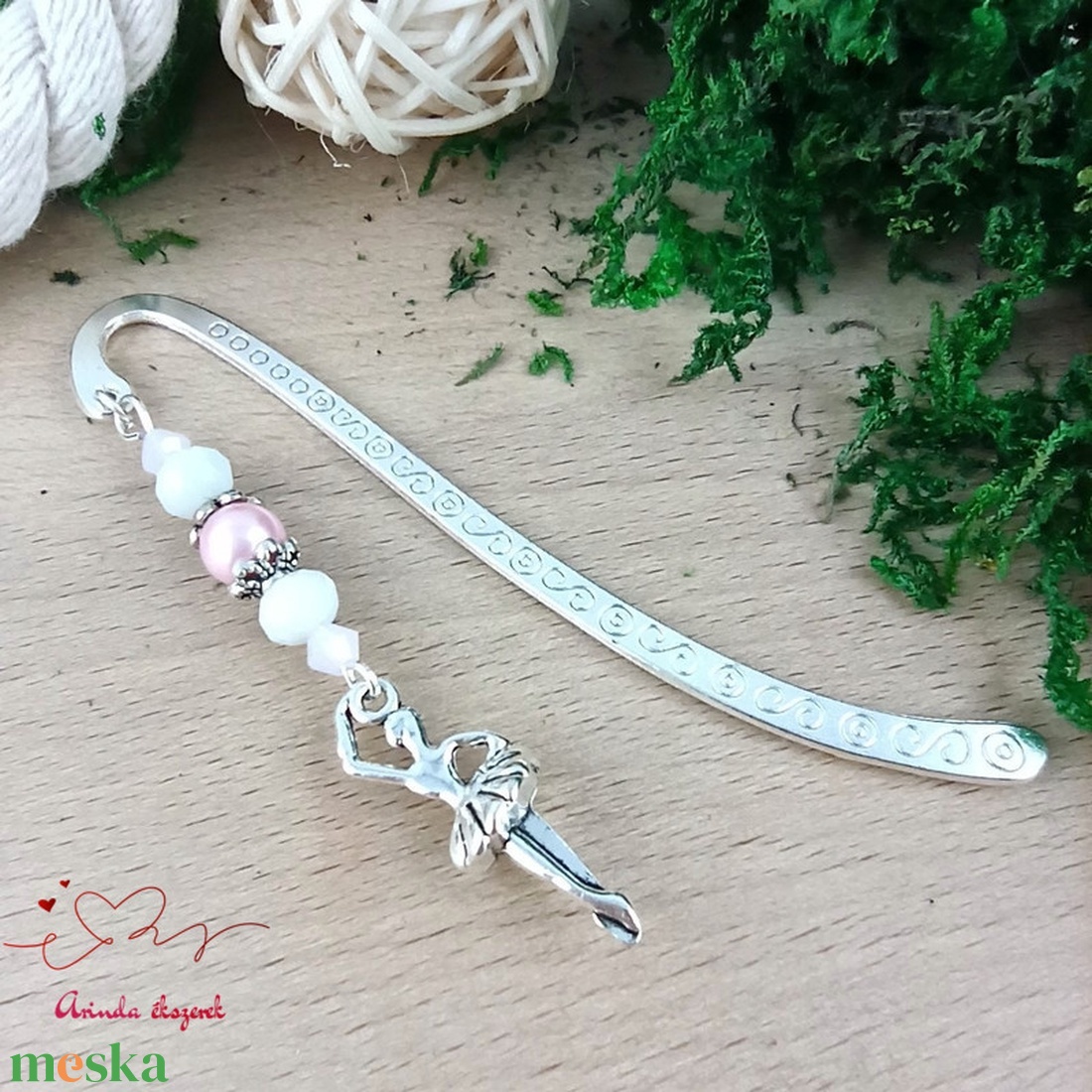 Rózsaszín balerina könyvjelző  - könyv & zene - könyvjelző - Meska.hu