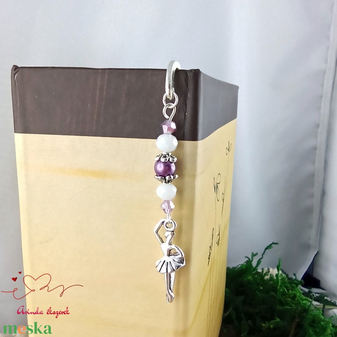 Lila balerina könyvjelző  - könyv & zene - könyvjelző - Meska.hu