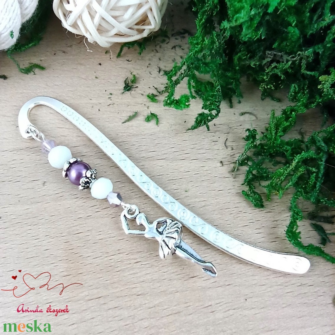 Lila balerina könyvjelző  - könyv & zene - könyvjelző - Meska.hu