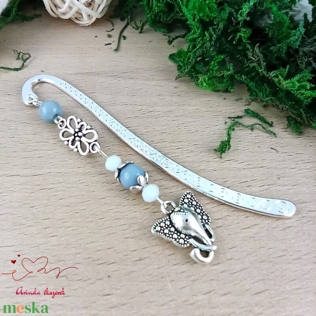 Szürke elefánt könyvjelző  - könyv & zene - könyvjelző - Meska.hu