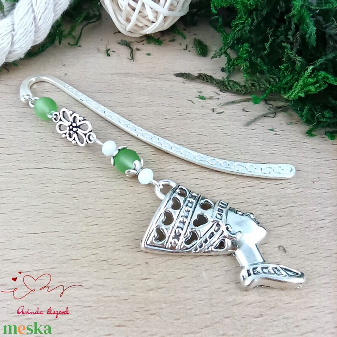 Zöld fáraó könyvjelző  - könyv & zene - könyvjelző - Meska.hu