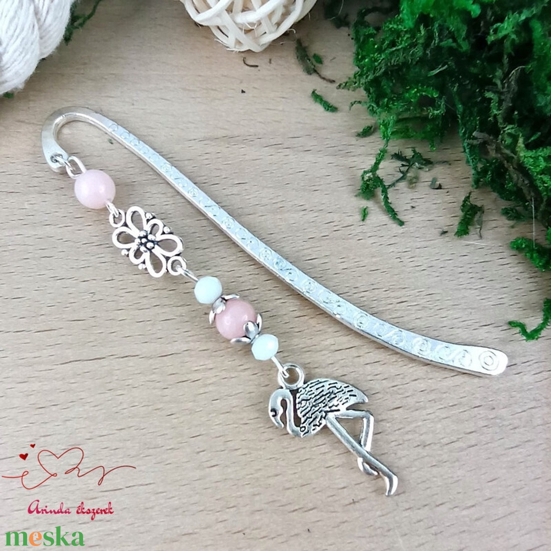 Rózsaszín flamingó könyvjelző  - könyv & zene - könyvjelző - Meska.hu