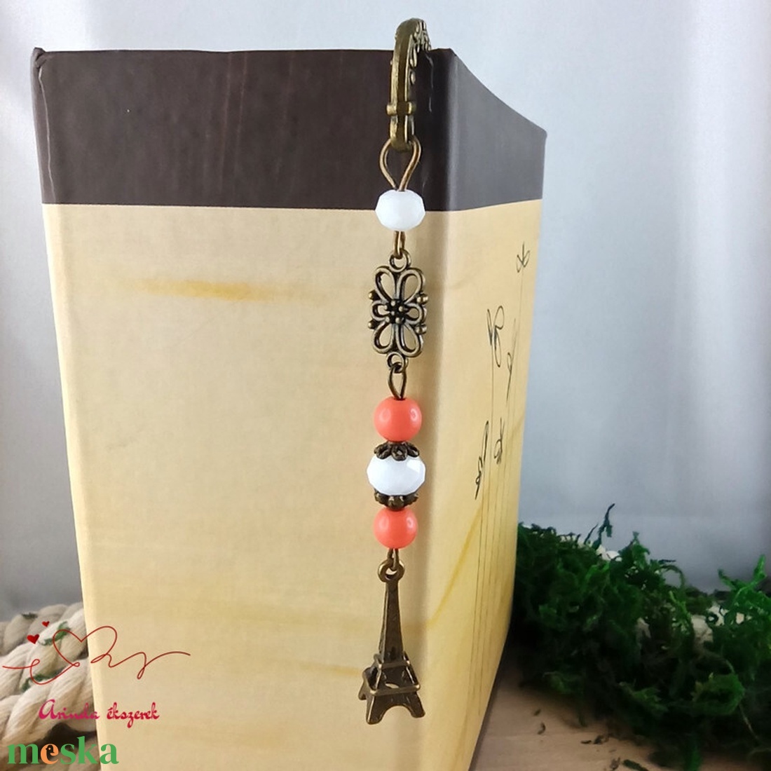 Narancs bronz Eiffel torony könyvjelző - könyv & zene - könyvjelző - Meska.hu