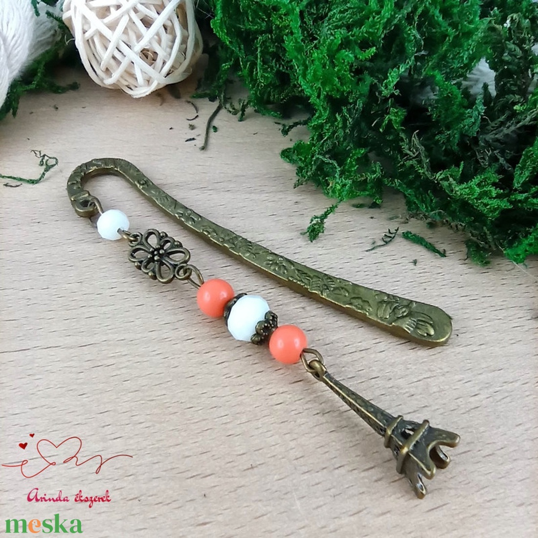 Narancs bronz Eiffel torony könyvjelző - könyv & zene - könyvjelző - Meska.hu