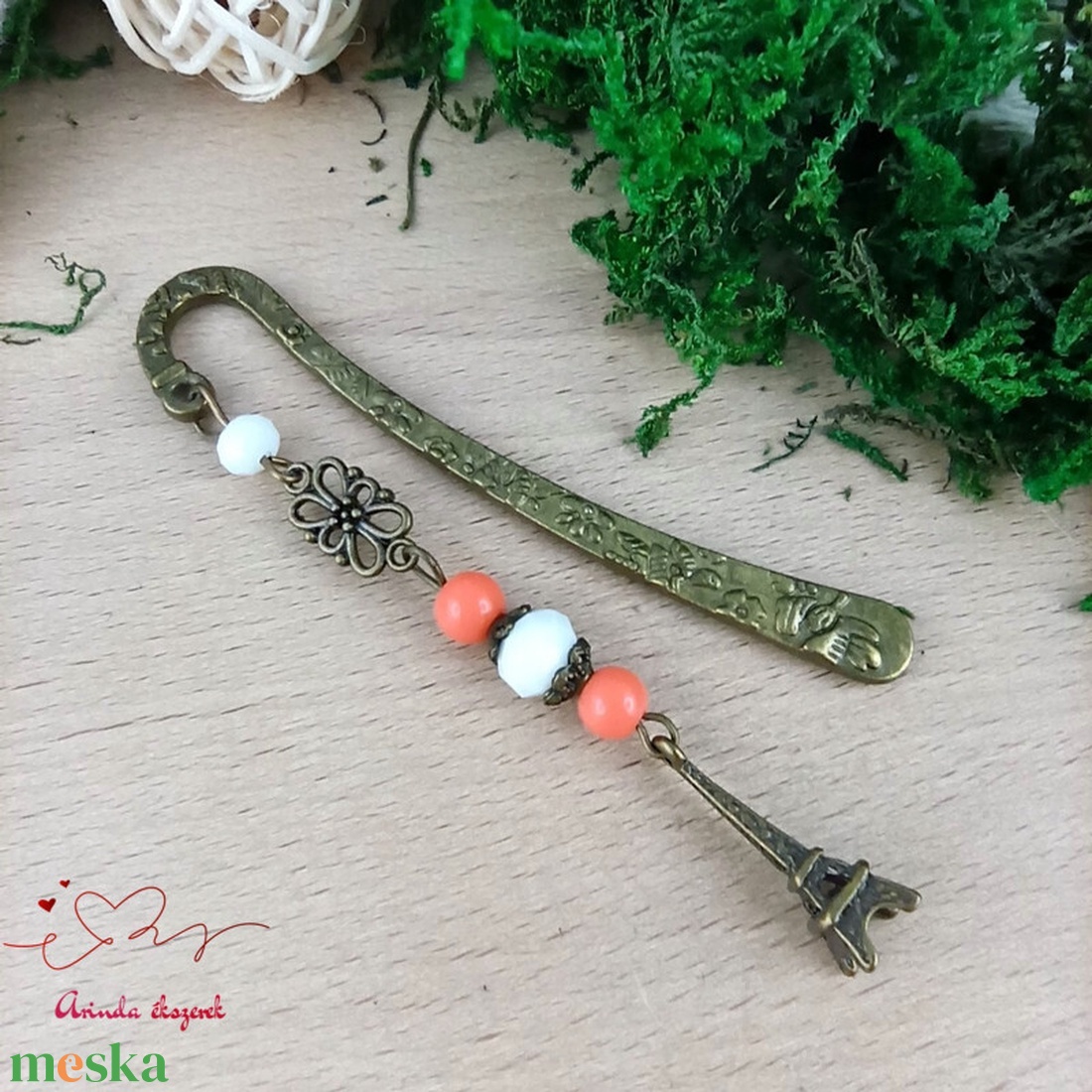 Narancs bronz Eiffel torony könyvjelző - könyv & zene - könyvjelző - Meska.hu