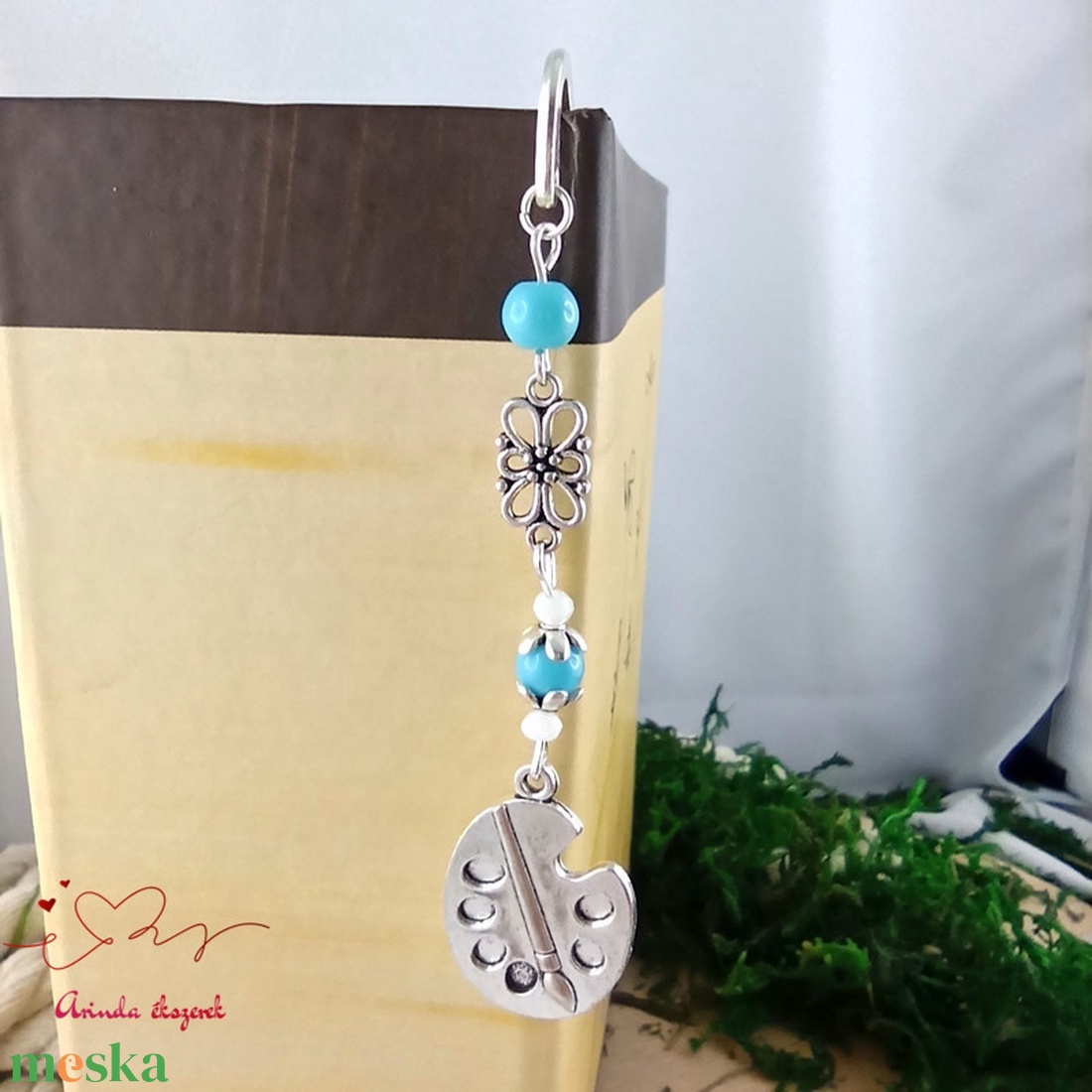 Kék festőpaletta könyvjelző  - könyv & zene - könyvjelző - Meska.hu