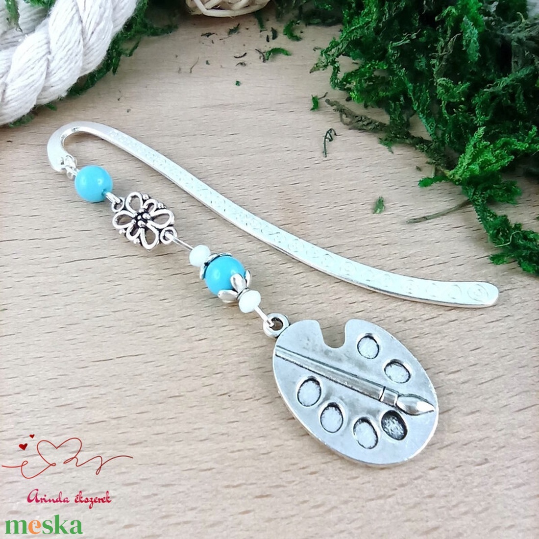 Kék festőpaletta könyvjelző  - könyv & zene - könyvjelző - Meska.hu