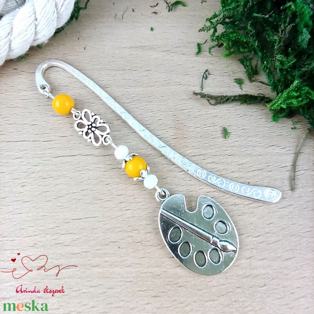 Sárga festőpaletta könyvjelző  - könyv & zene - könyvjelző - Meska.hu